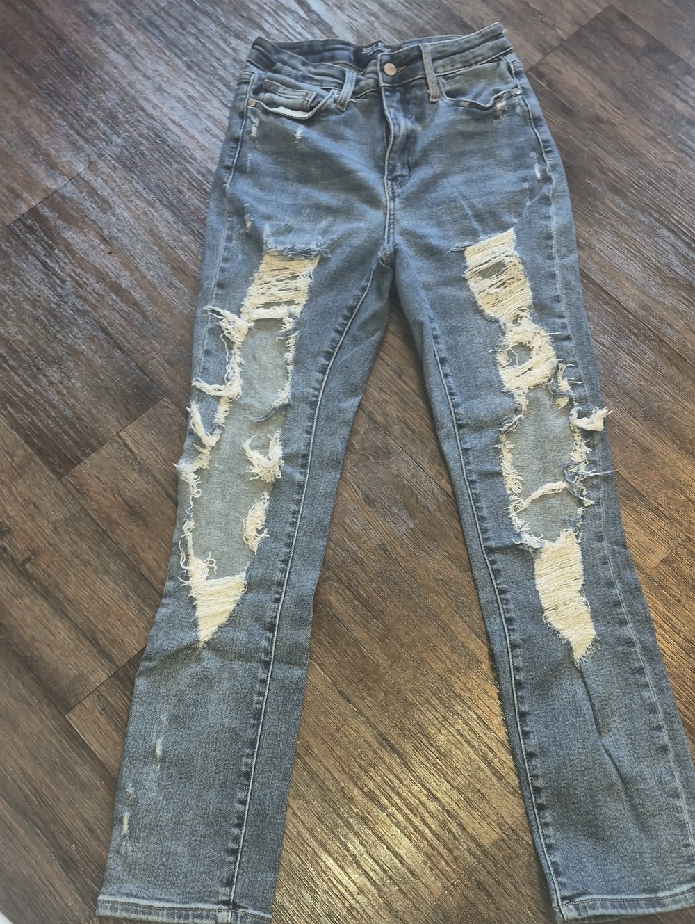 Judy Blue Light Blue Ripped Skinny Jeans